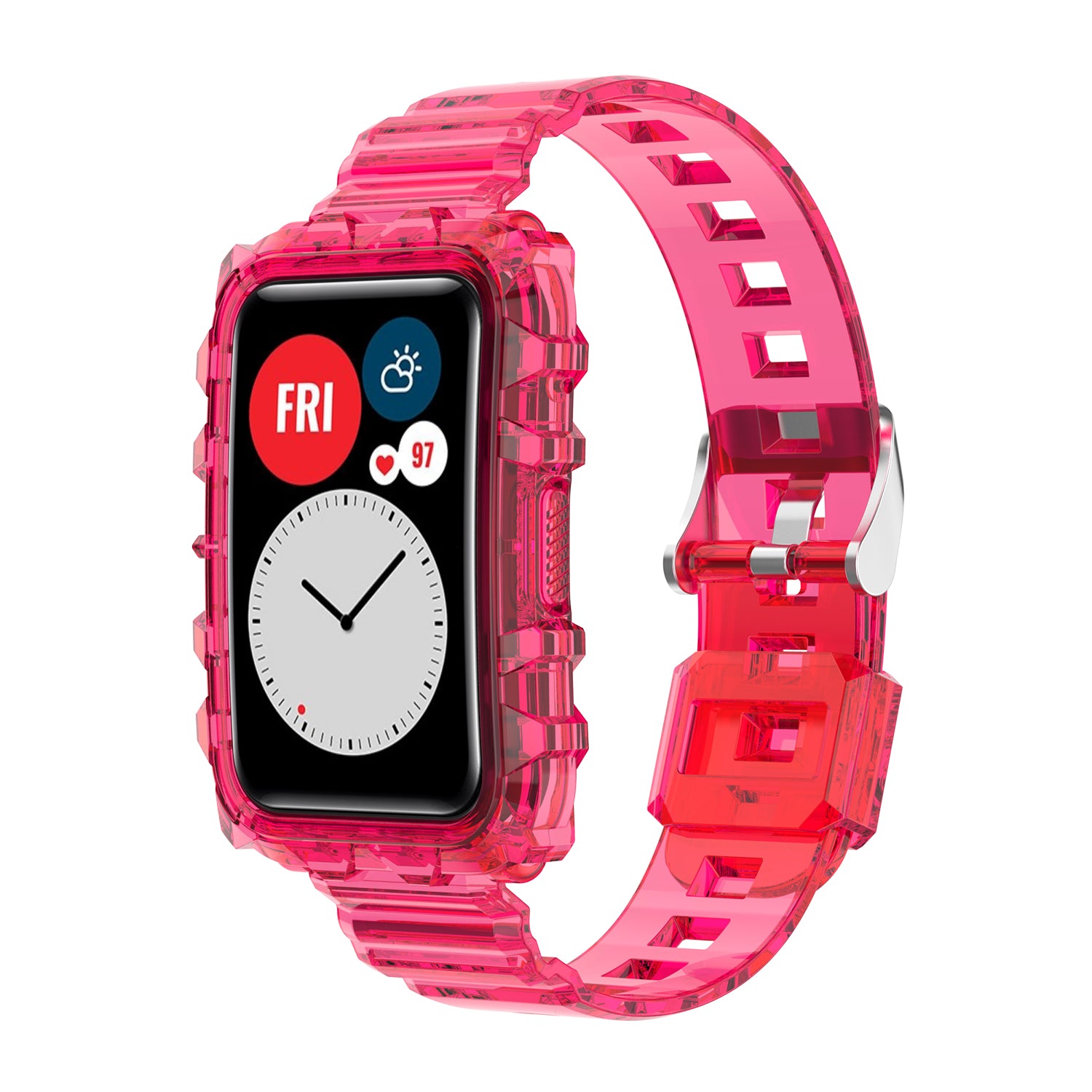 Transparent TPU Integrated Smart Watch Band Wrist Strap Frame for Huawei Watch Fit Fit 2 Fit New One Size Transparent TPU Integrated Smart Watch Band Wrist Strap Frame for Huawei Watch Fit Fit 2 Fit New One Size